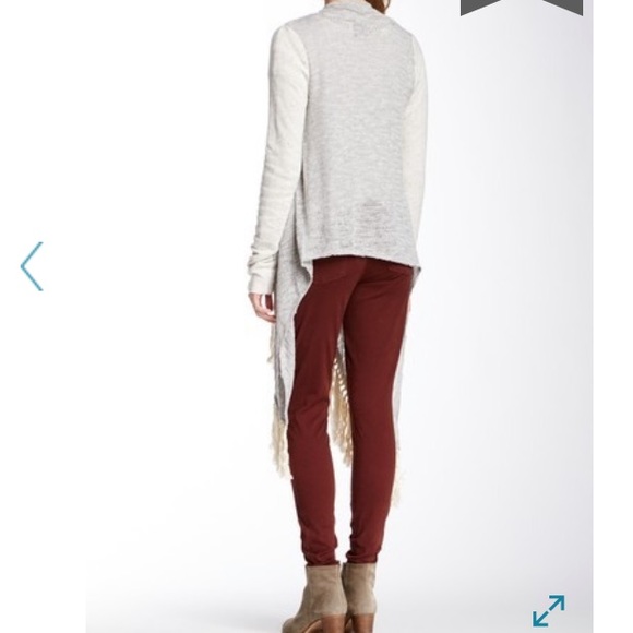 Lucky Brand Beachy Oversized Wrap Knit Fringe Boho Longline Cardigan Sweater - Picture 7 of 8